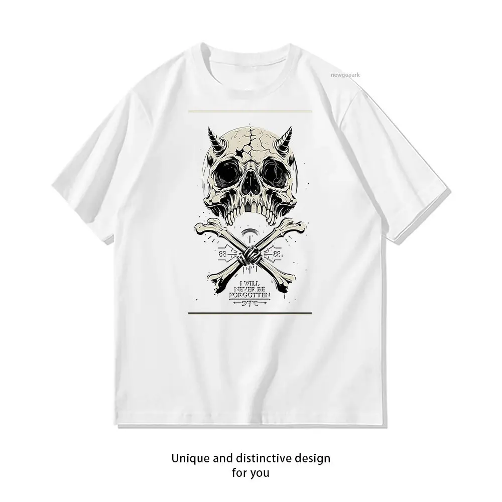 Eternal Skull T-Shirt Casual cotton graphic t shirts Creative streetwear Classic O-neck shirt