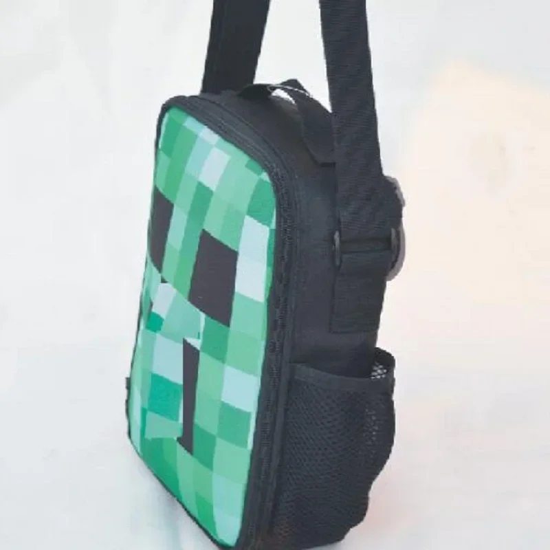 

Creeper Bag Minecrafte Meal Bag Creeper Insulation Shoulder Bag Cute Student Lunch Bag Outdoor Sports Oxford Toy Birthday Gift