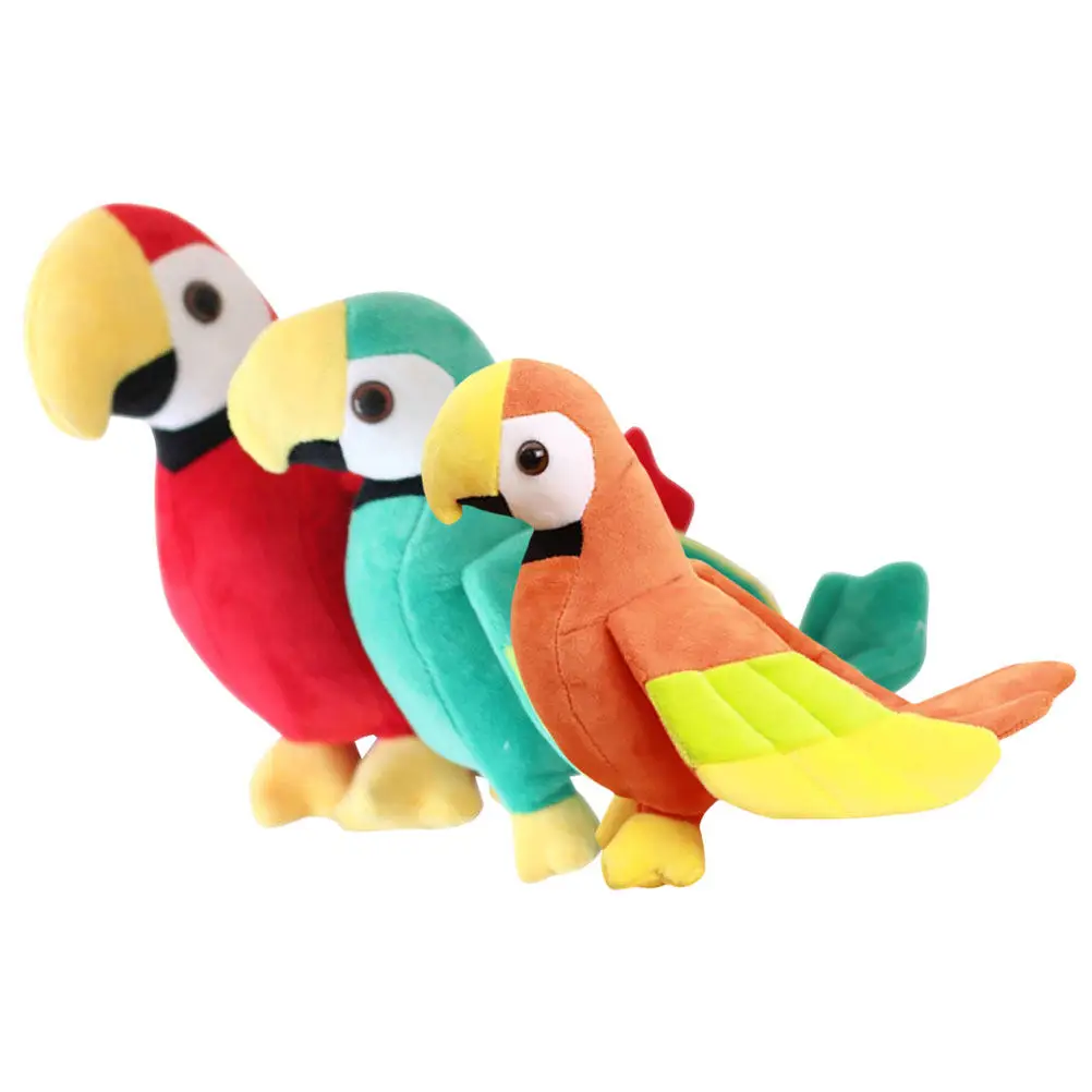 

3Pcs Colorful Parrot Stuffed Animal Soft Safe Material for Birthday Party Sleep Companion Simulation Realistic Parrot Shape
