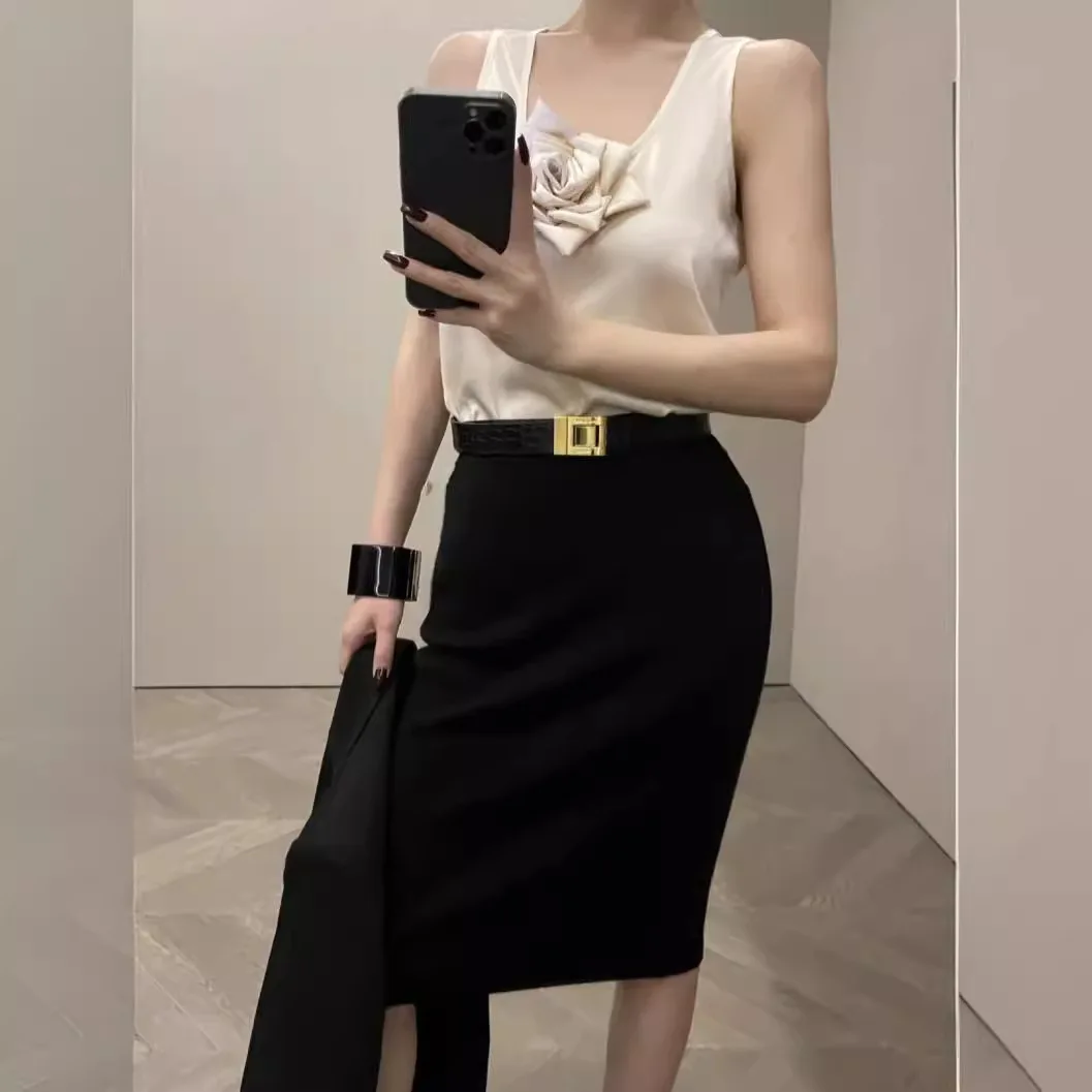 ملابس عصرية للسيدات البالغات مخصصة بنمط كسول ثلاثي الأبعاد سترة بدون أكمام جميلة وراقية #3