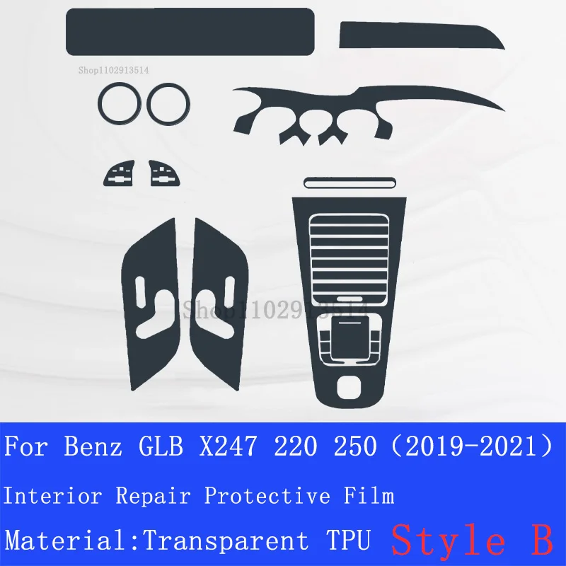 For Benz GLB X247 220 250 (2019-2021) Car GPS Navigation  Film LCD Screen TPU Protective   Protector Decoration Stickers