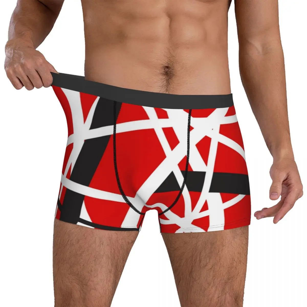 Van Halen Quần Lót EVH 5150 Sọc 3D Túi Chất Lượng Cao Thiết Kế Thân Boxer Brief Thoáng Khí Người Quần Lót Size Lớn 2XL