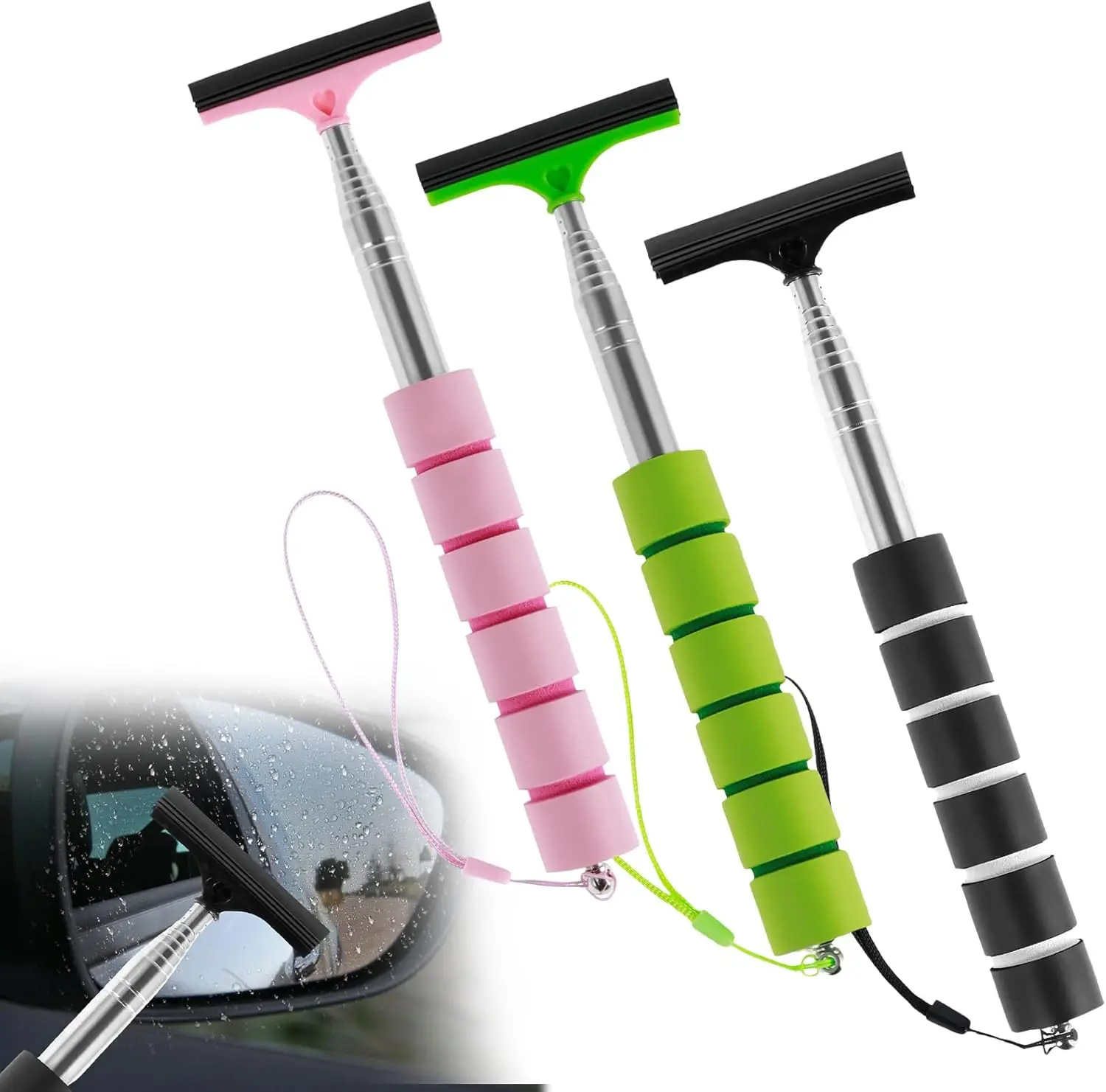 

Retractable Car Rearview Mirror Wiper Portable Rainy Cleaning Supplies Rearview Mirror Water Remover Glass Rain Cleaning Tool