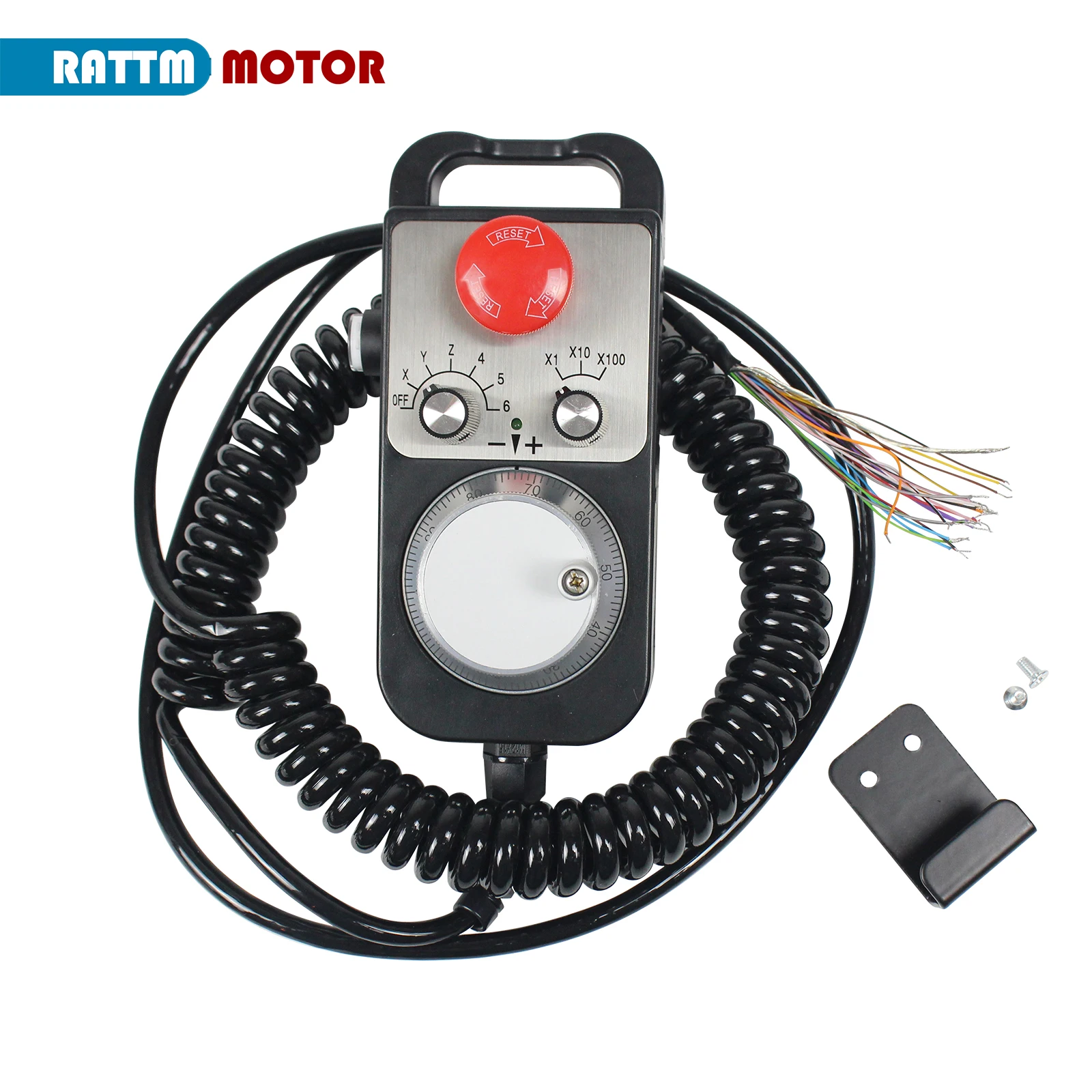 Universal CNC 6 Axis MPG Pendant HandWheel 100 Pulse 5V & Emergency Stop For Router Milling Lathe Machine