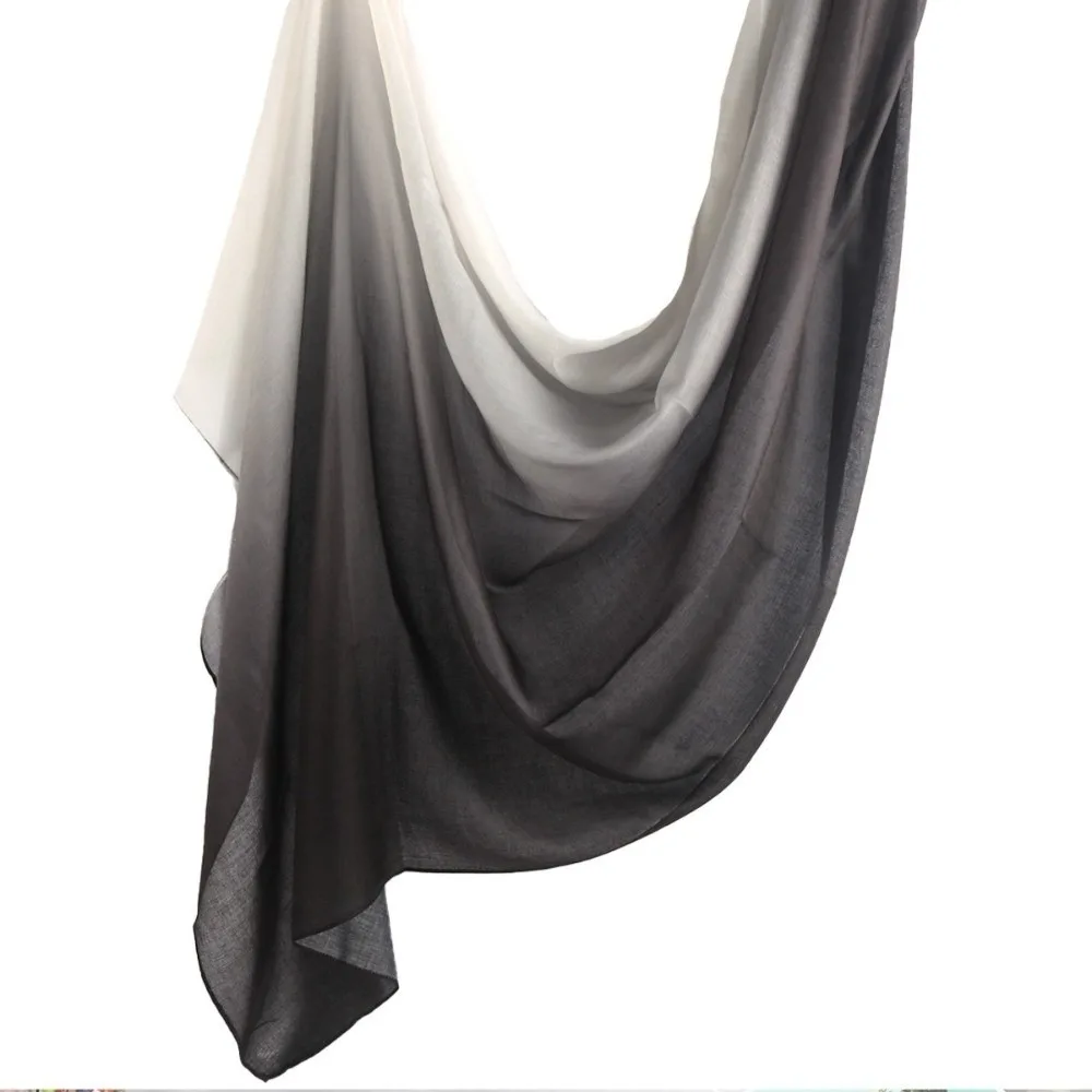 

Luxury Gradient Color Hijab Scarf Bandana Long Islamic Turban Wide Edge Thin Headscarf Party