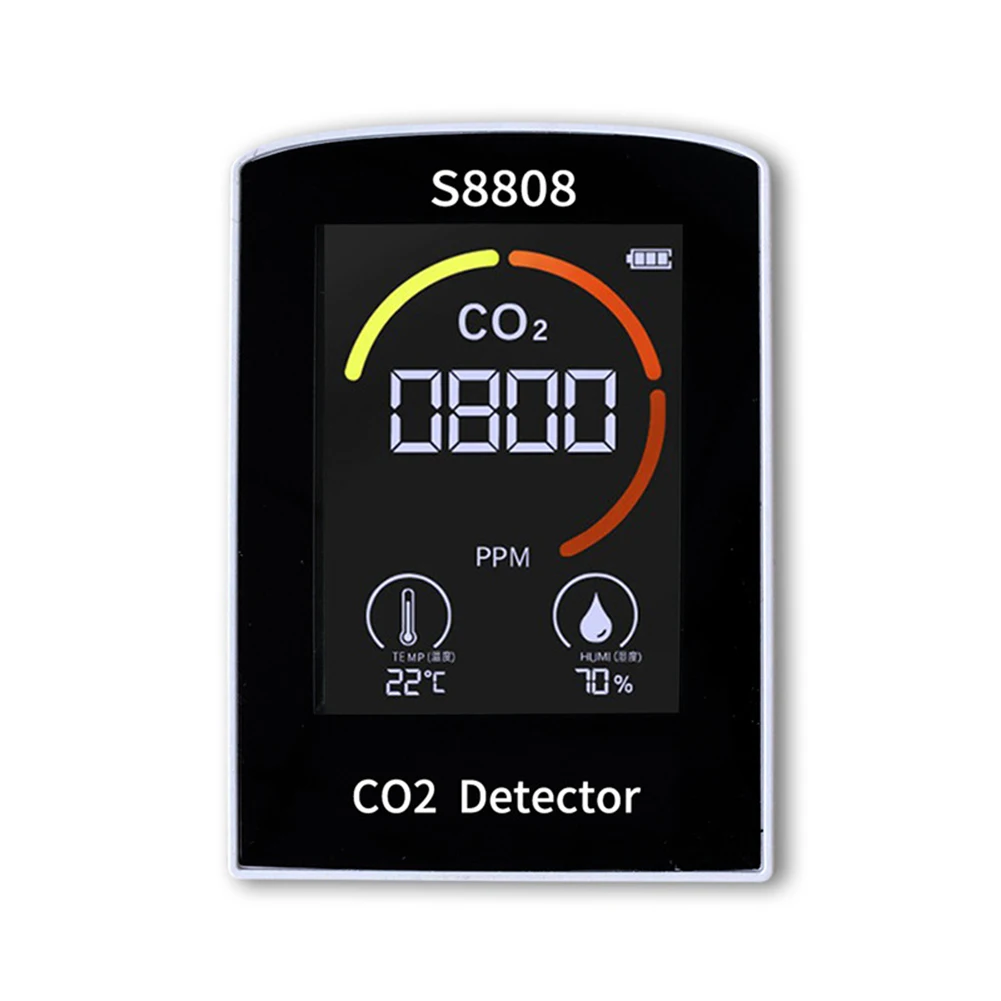 1pc USB DC5V Carbon Dioxide Detector Temperature And Humidity Home Indoor Air Quality Monitor 400-5000ppm Dual Power Modes