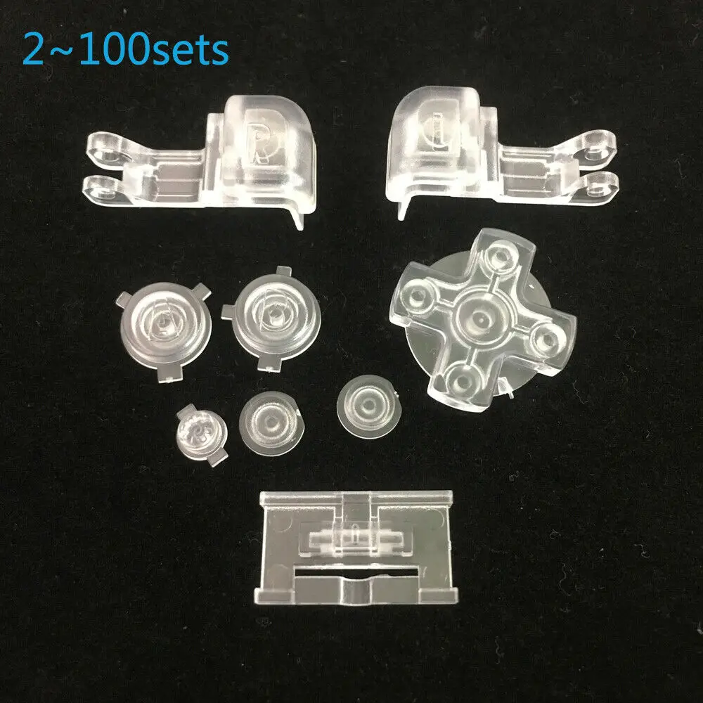 

2-100 Sets Clear White LR AB D-PAD Buttons Replacement Parts for GBA SP