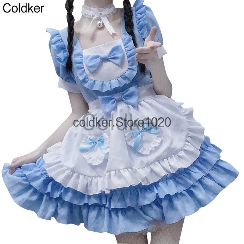 

Women Lolita Dress Japanese Kawaii Maid Outfit Sweet Ruffle Anime Cosplay Costumes Halloween Sexy School Girl Costume Uniform