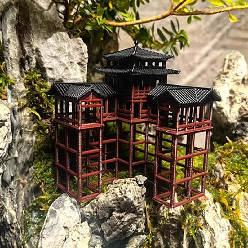 Imagem -03 - Modelo de Arquitetura Antiga Estilo Chinês Aquário Micro Paisagem Bonsai Impressão 3d Decoração de Arte Ornamento 231213