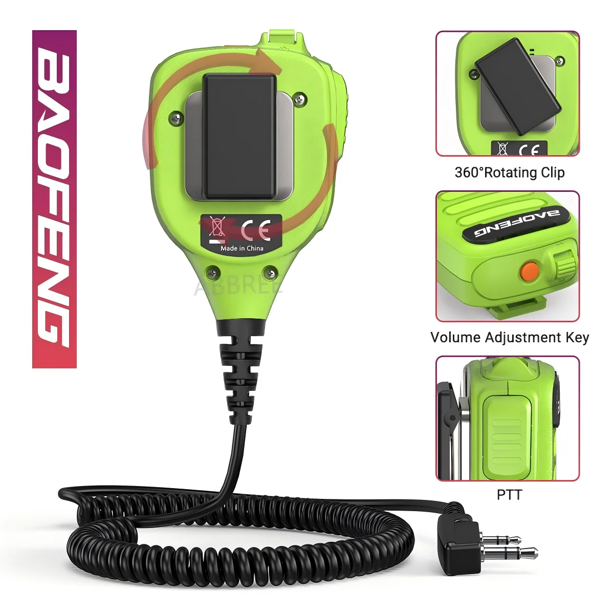 BAOFNEG BF-850 Walkie Talkie Speaker Mic Dual PTT IP54 Waterproof For BAOFENG AR-39 UV-21PRO BF-888S AR-152 UV-5R Ham Radio view 6