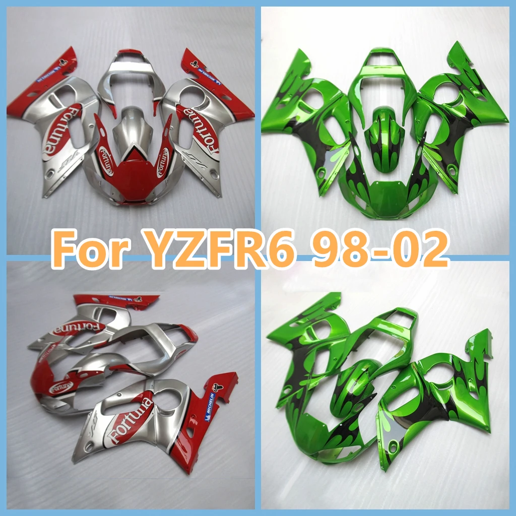 For YAMAHA YZF-R6 1998 1999 2000 2001 2002 Bodywork YZF 600CC YZF600 98-02 YZFR6 Sportbike Road Racing Fairing Kit ABS Plastic