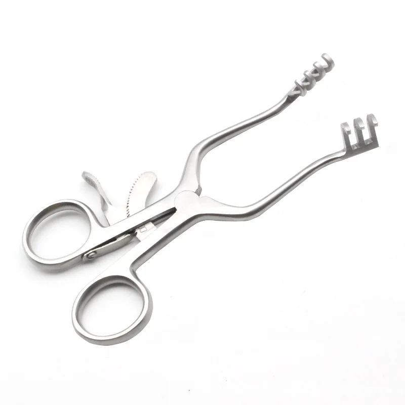 Dilatador de instrumento ortopédico, esparcidor de mastoides, mandíbula única, mordaza múltiple, autofijación ajustable, retractor de piel con múltiples ganchos