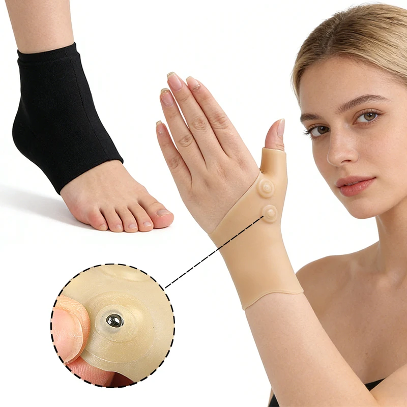 

Black Reusable Gel Ice Pack For Feet&Magnetic Therapy Glove Silicone Gel- Hot&Cold Therapy Arthritis Pain Relief Body Care Tools