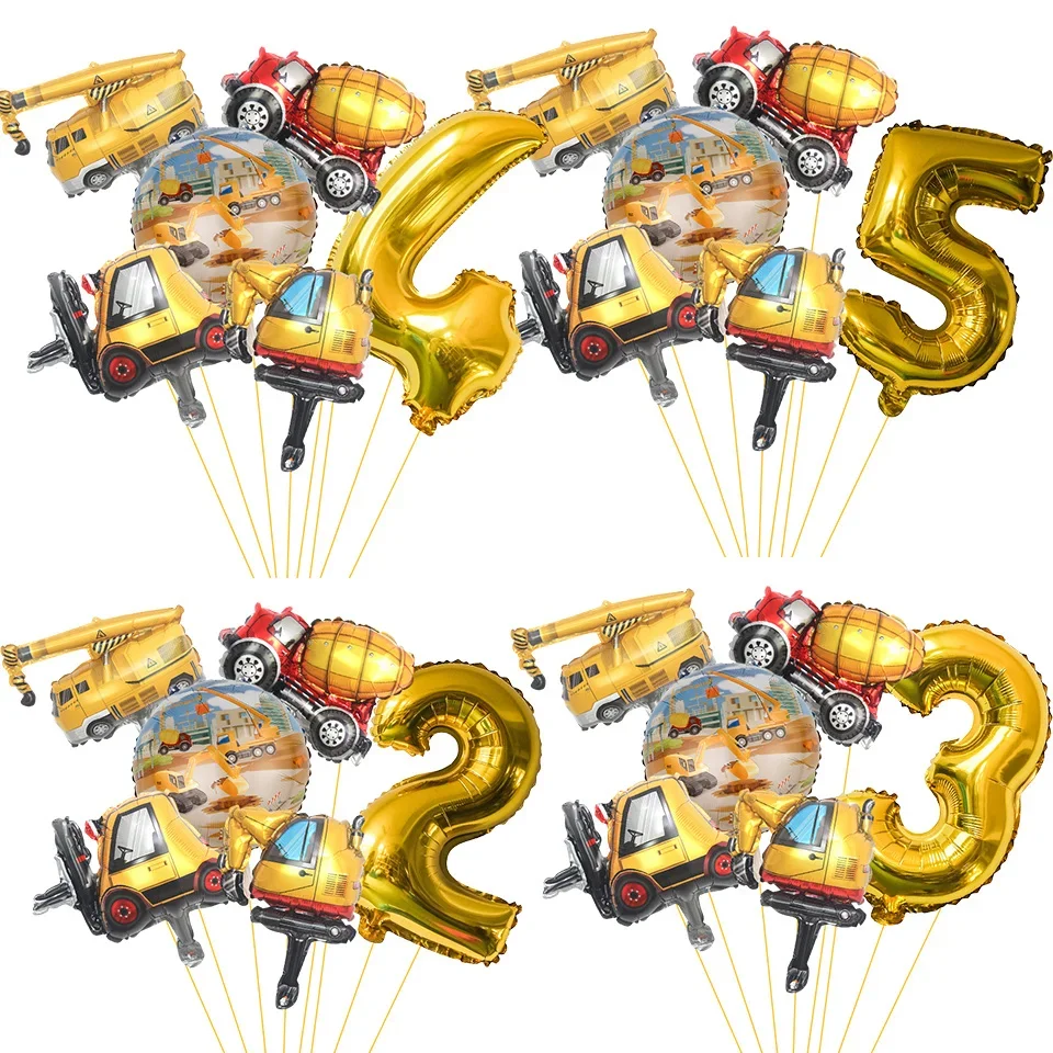 6pcs Mini Carton Vehicle Ballo - Heavy Equipment Birthday Theme ulasan dan harga