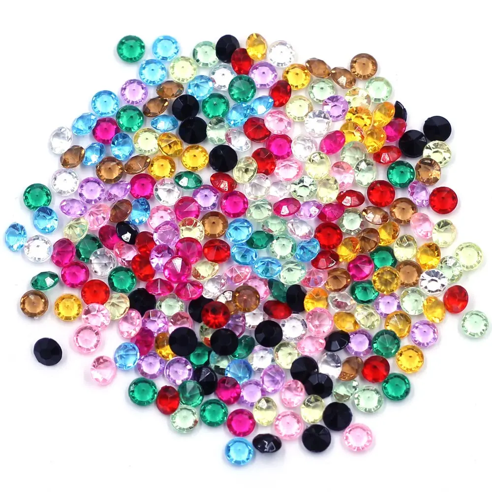 200PCS Mixed Acrylic Cone Rhinestone 5x3mm Round Pointed Crystal Handmade Jewelry Crafts Apparel Nail Art Decoration Accessories