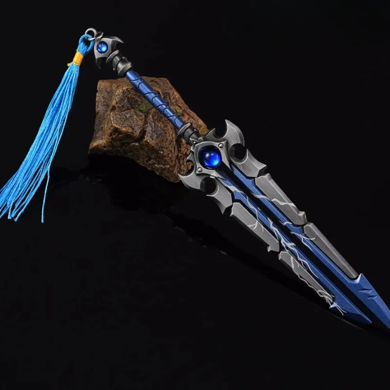 21cm World of Warcraft arme Worldcarver lame d'épée à deux mains jeu d'épée périphérique en métal modèle d'arme ornements recueillir poupée