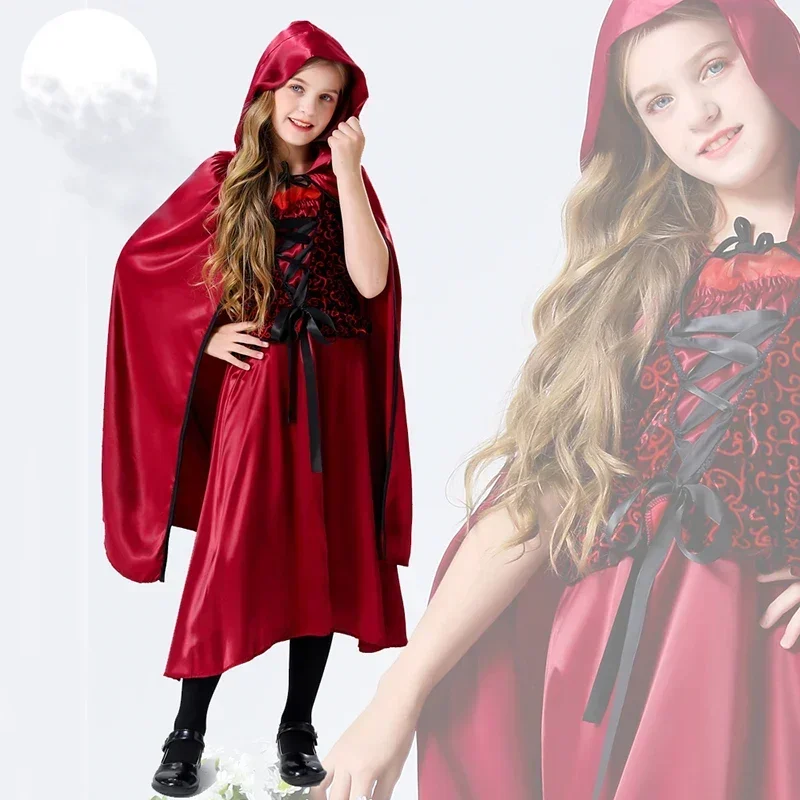 

Halloween Children Cosplay Little Red Riding Hood Costume