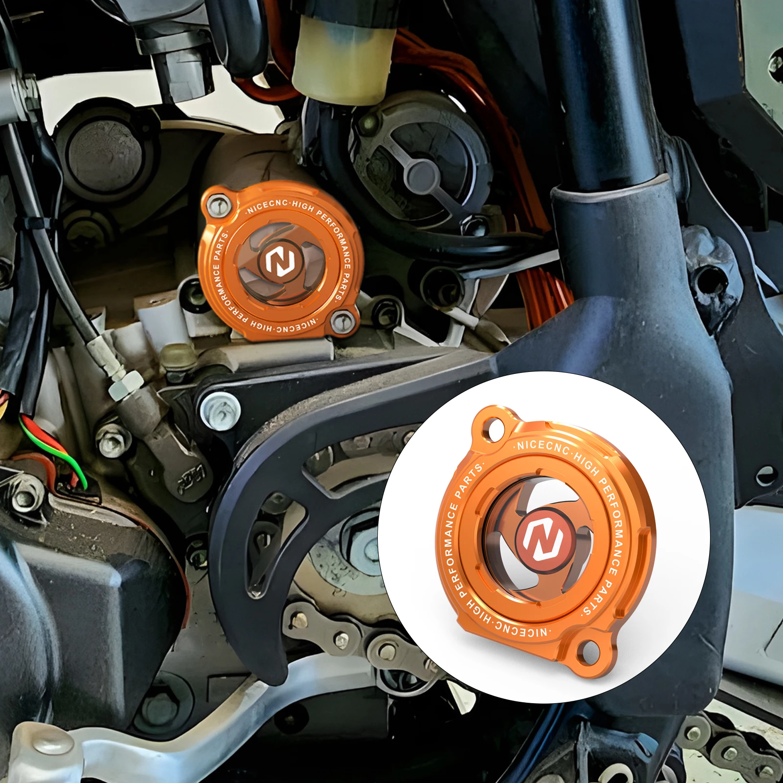 NICECNC Engine Oil Filter Cap Cover For KTM 990 Adventure Supermoto T Super Duke 250 EXC 250 SXF 250 EXC-F 250 XCF-W 450 XC 520 view 3