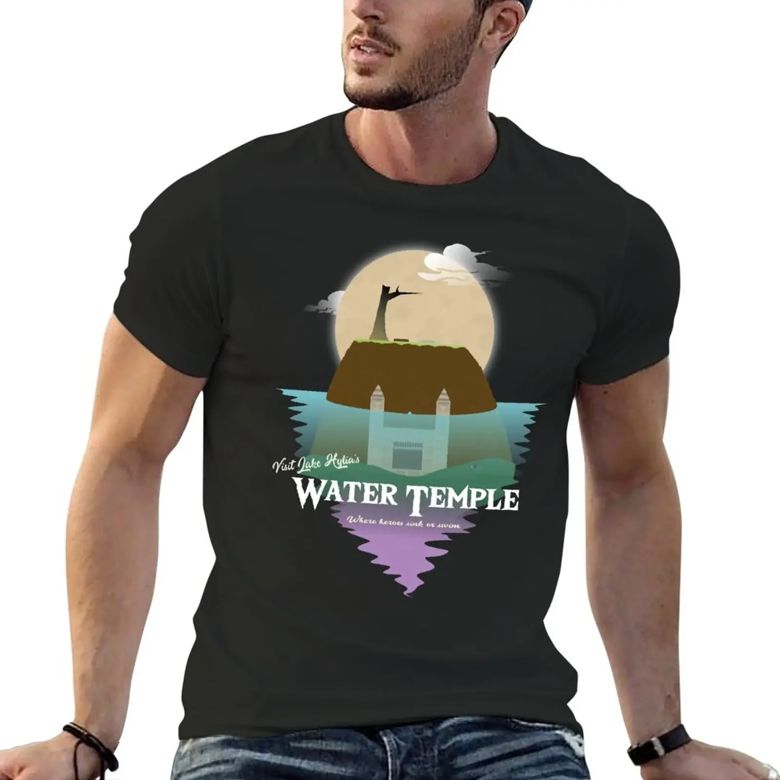 Water Temple (Night Version) T-Shirt essential t shirt aesthetic clothes T-shirts for men cotton