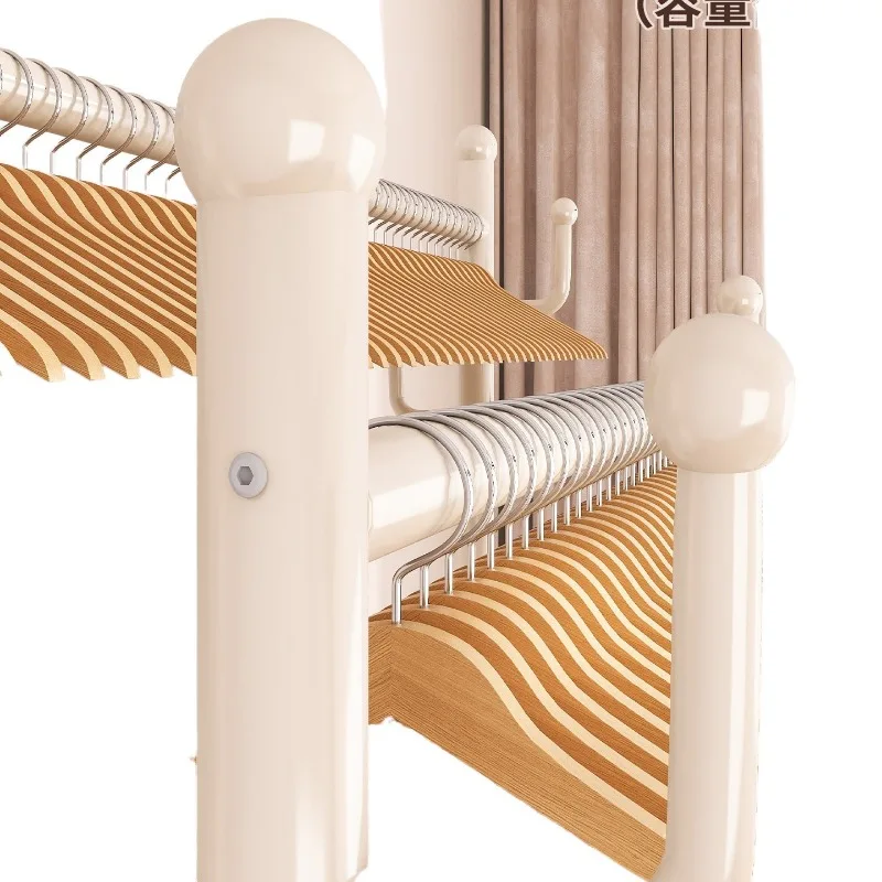 Clothes drying rack floor-to-ceiling bedroom home balcony coat rack double pole removable indoor clothes rack