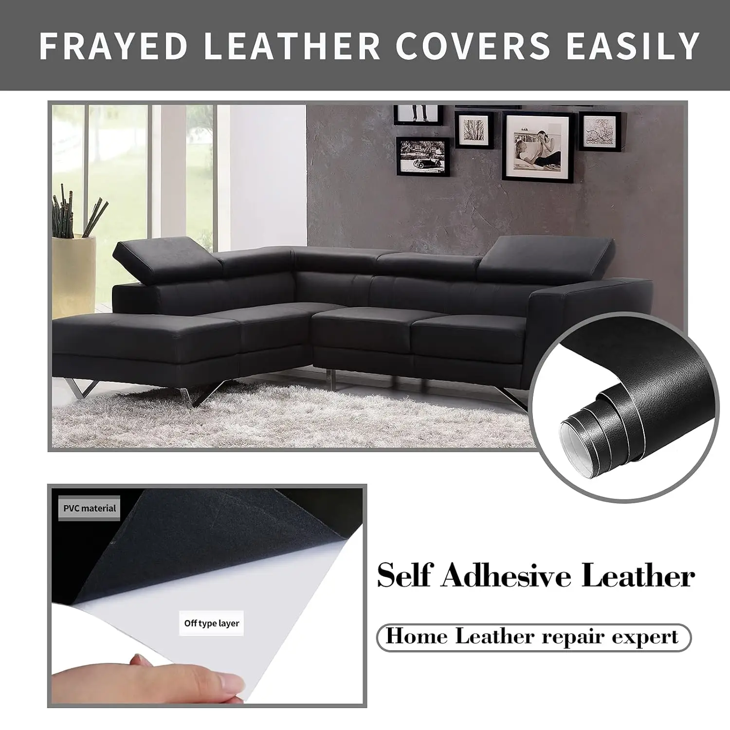 Apply To Damaged Leather Furniture, Sofas, Seats, Cars, Leather Products 50*137cm Leather Repair Subsidy image 2
