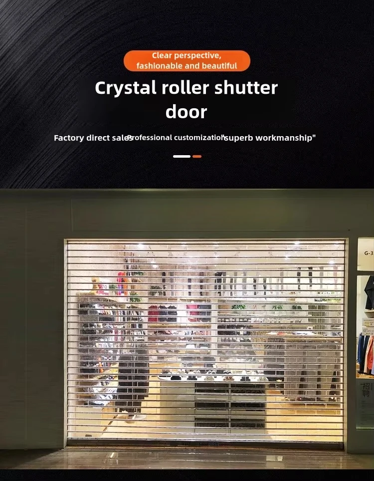 Customized Modern Crystal Roller Shutter Door Commercial-Shopping-Center-Store-polycarbonate Roll up Shutter Door
