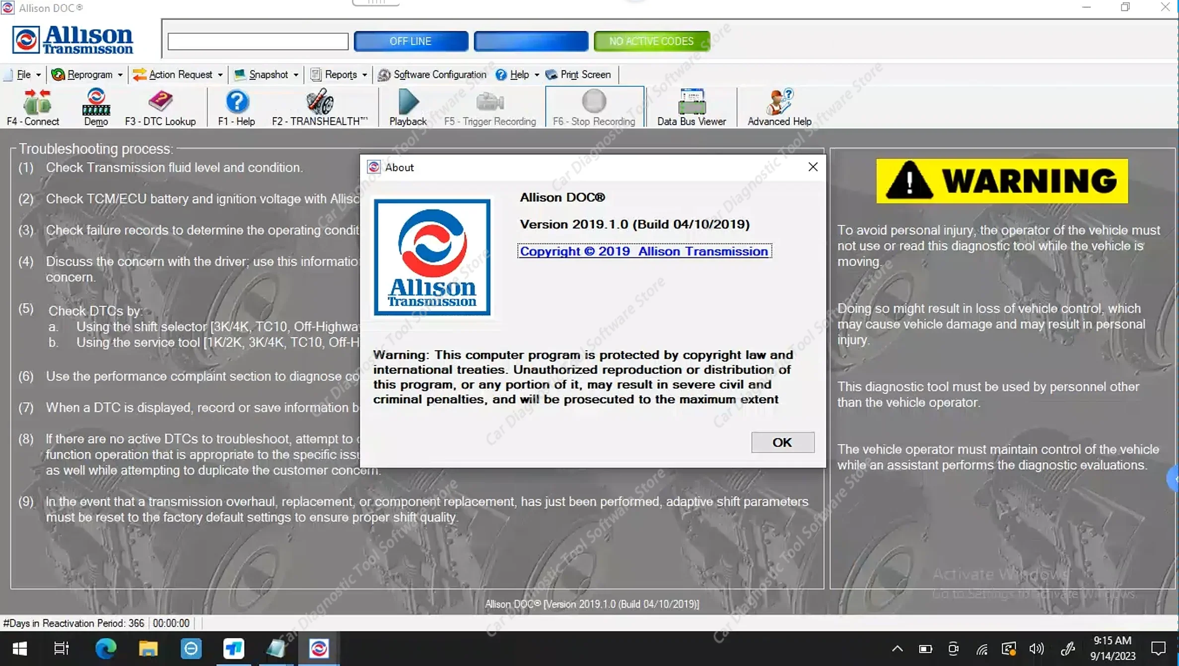 FOR Allison DOC 2019 + Keygen +GEN5 File Transmission PC-Service Tool Can Work for NEXIQ Tool Support Remote Installation