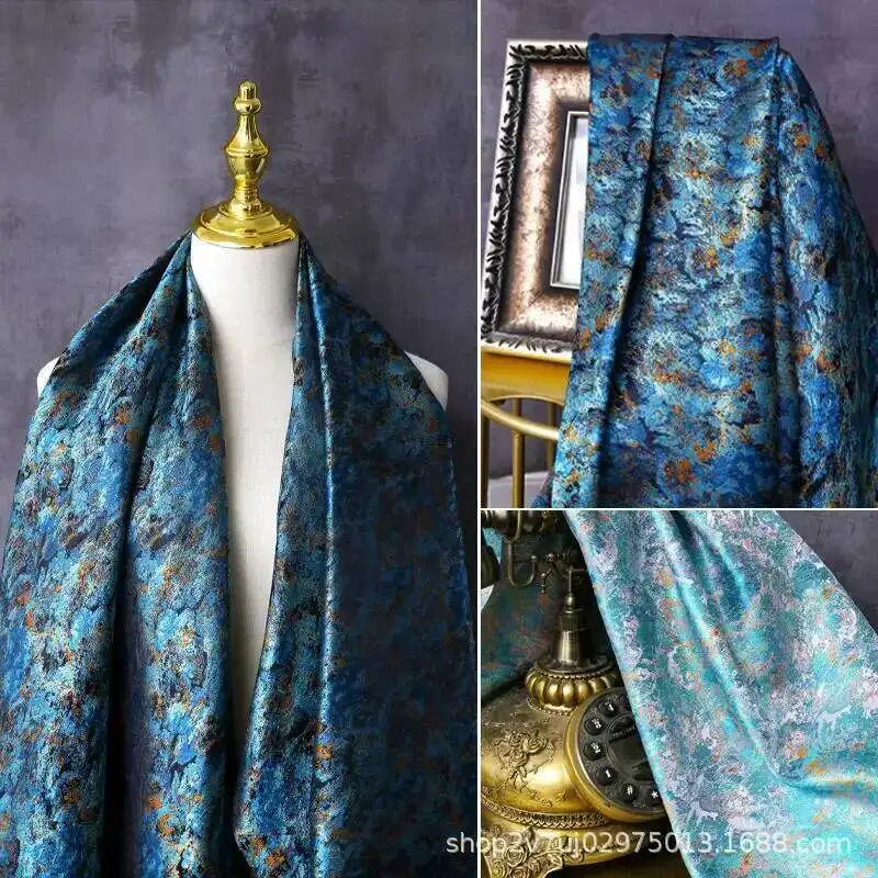 

Yarn-Dyed Jacquard Fabric Metallic Luster Graffiti Pattern Cheongsam Photo Background Fabric Clothing Designer Creative Cloth