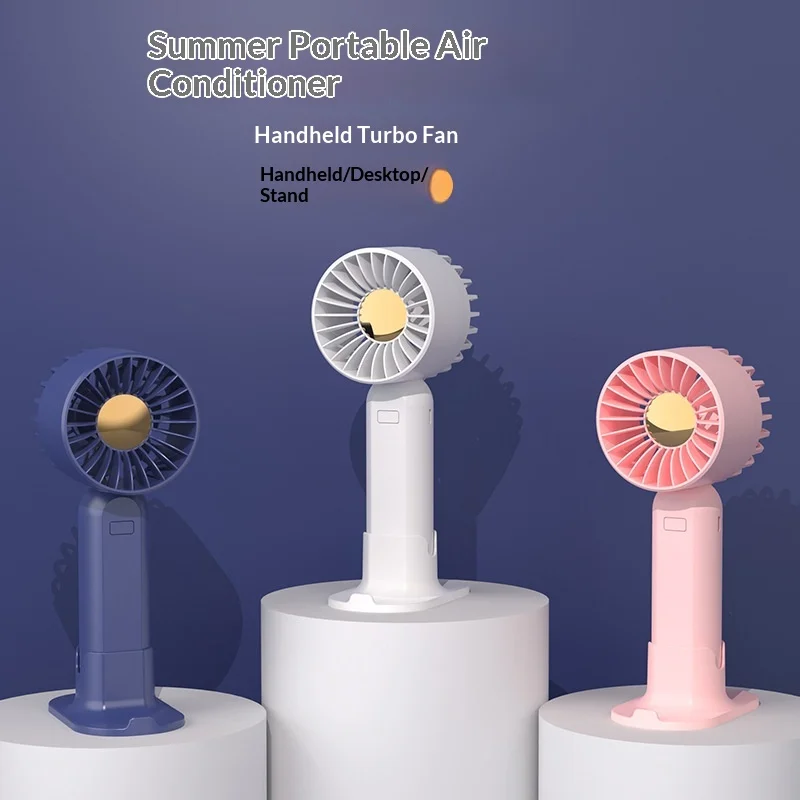 Portable USB Handheld Turbo Fan, Bladeless Mini Fan with Long Battery Life & Silent Operation