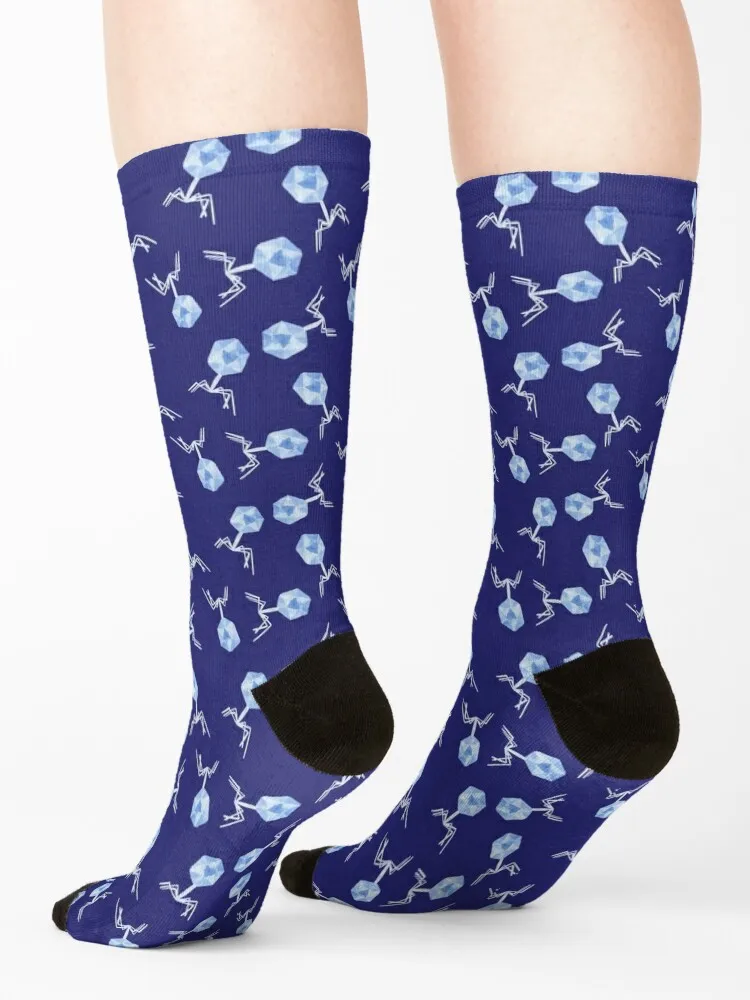 Calcetines con estampado de Bacteriophages para mujer, medias con estampado de acuarela, ideal para regalo