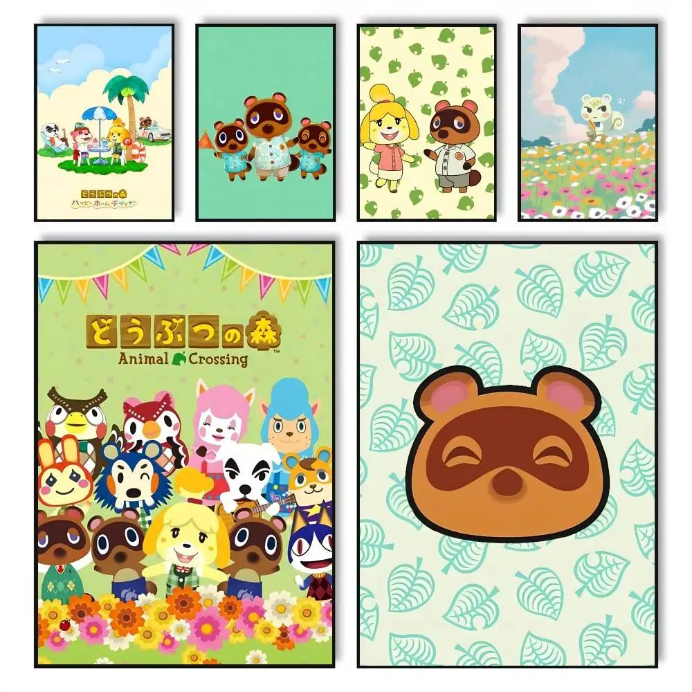 Game Animal C-Crossings Poster Waterproof Wall Art Sticker For Bar Living Room Vintage Room Decor High Quality Print Gift