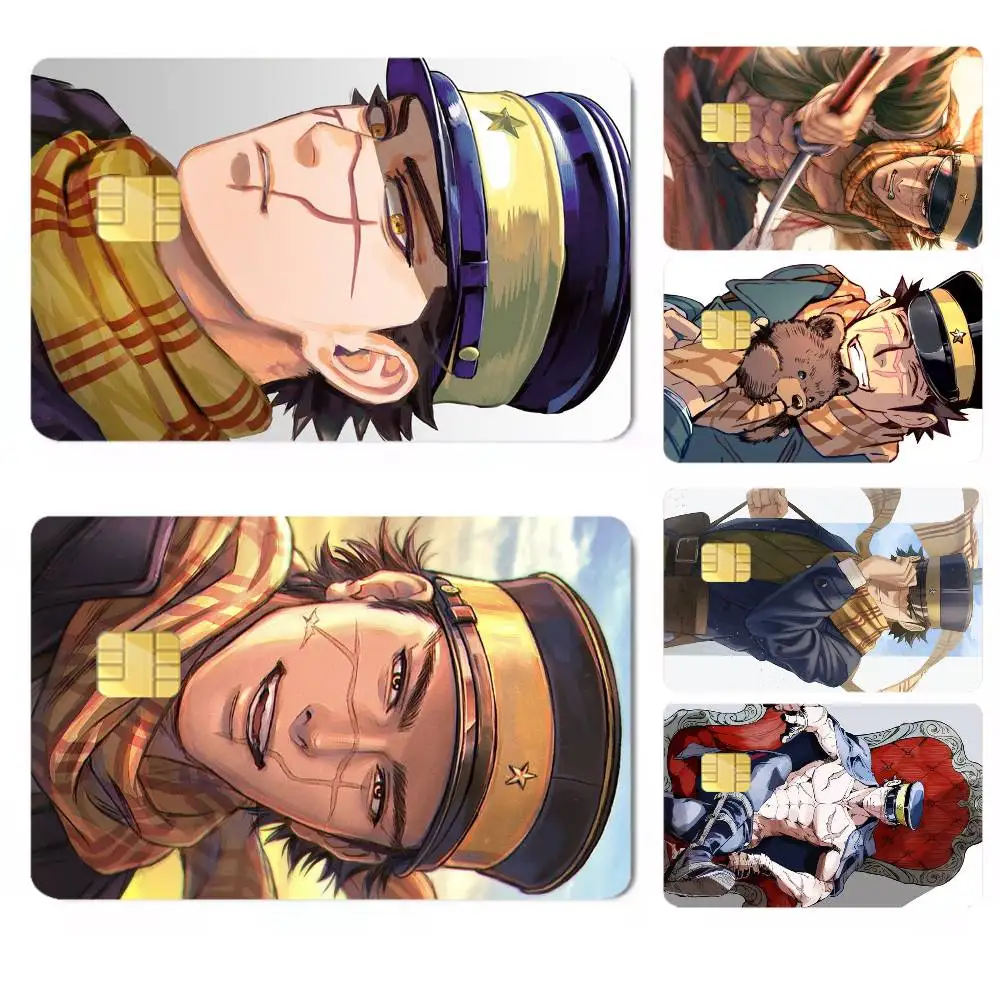 Popular Anime-e Golden Kamuy Credit Card HD Stickers Premium matte film effectively prevents fingerprints and daily abrasion.
