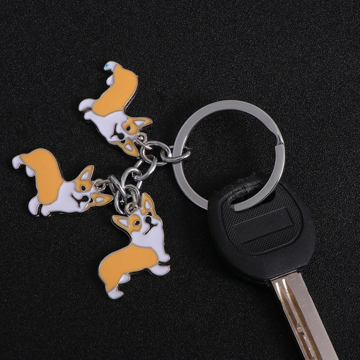 

Creative Metal Keychain Durable Handmade Quality Car Ring Pendant Keyring Fashion ganizer Gifts Corgi Dog Design