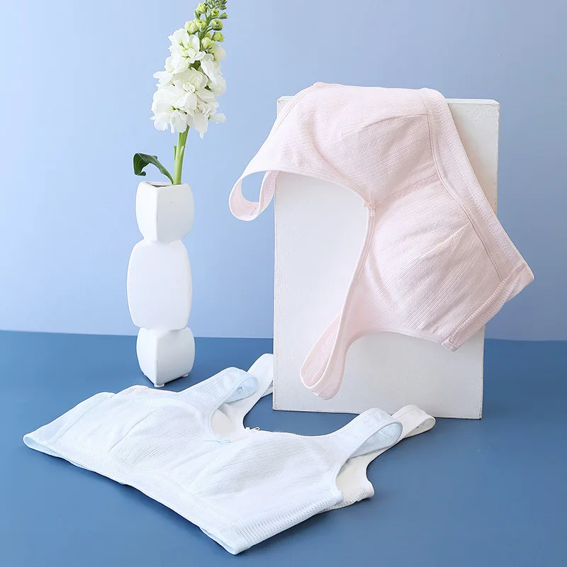 Simple Comfortable Solid Color Girls Underwear Youth Development Cotton Vest Breathable Thin Soft Traceless Kids Bra - view 6