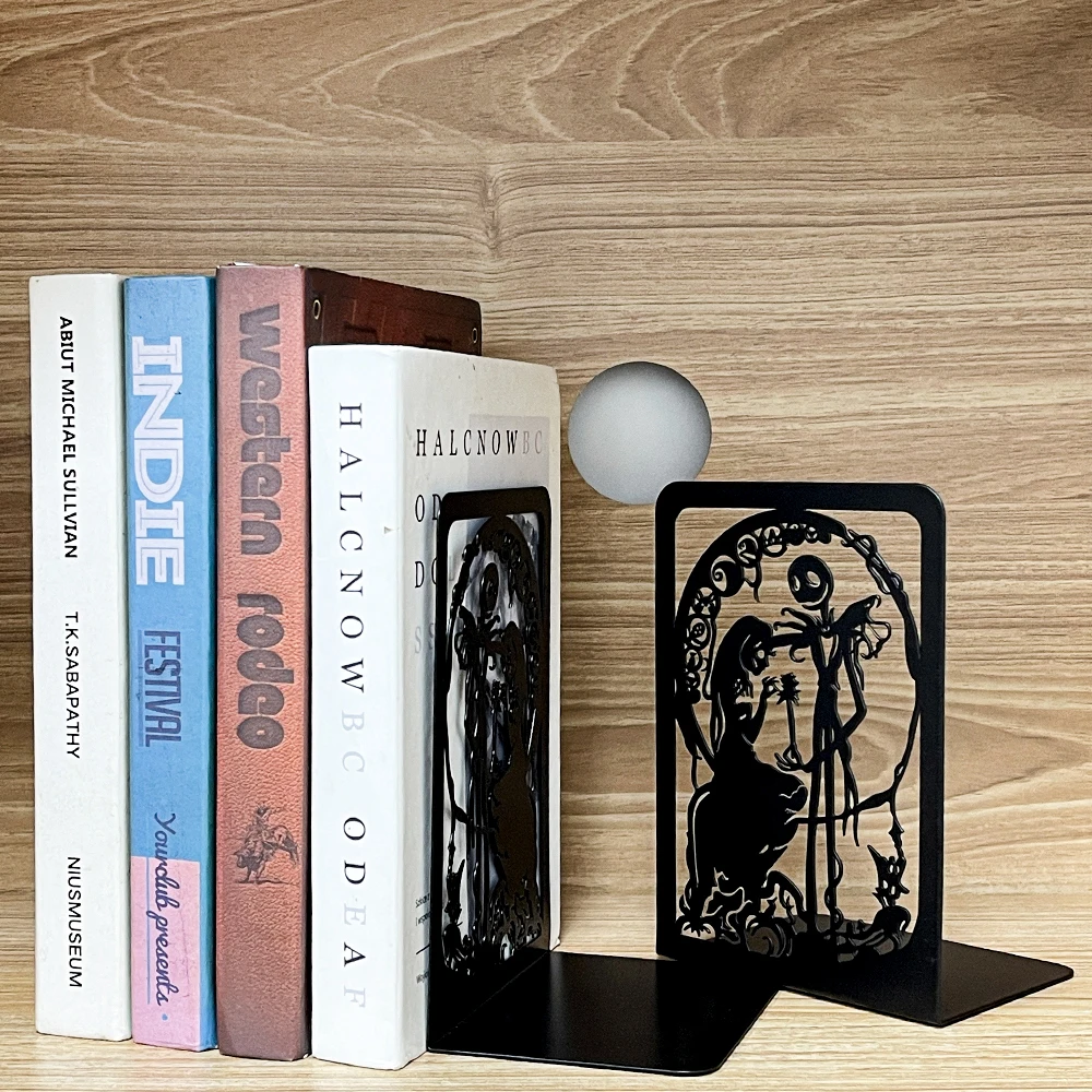 Fermalibri a tema anime horror Jack Sally Decorazioni per il desktop a tema spaventoso Decorazioni per la casa di Halloween Fermalibri anime