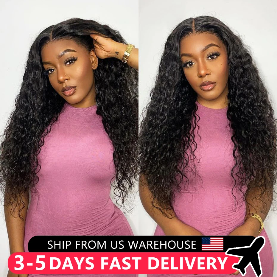 Deep Wave Frontal Wig 13x4 13x6 HD Transparent Lace Frontal Wig Brazilian 28 30 Inch Curly Lace Front Human Hair Wigs For Women