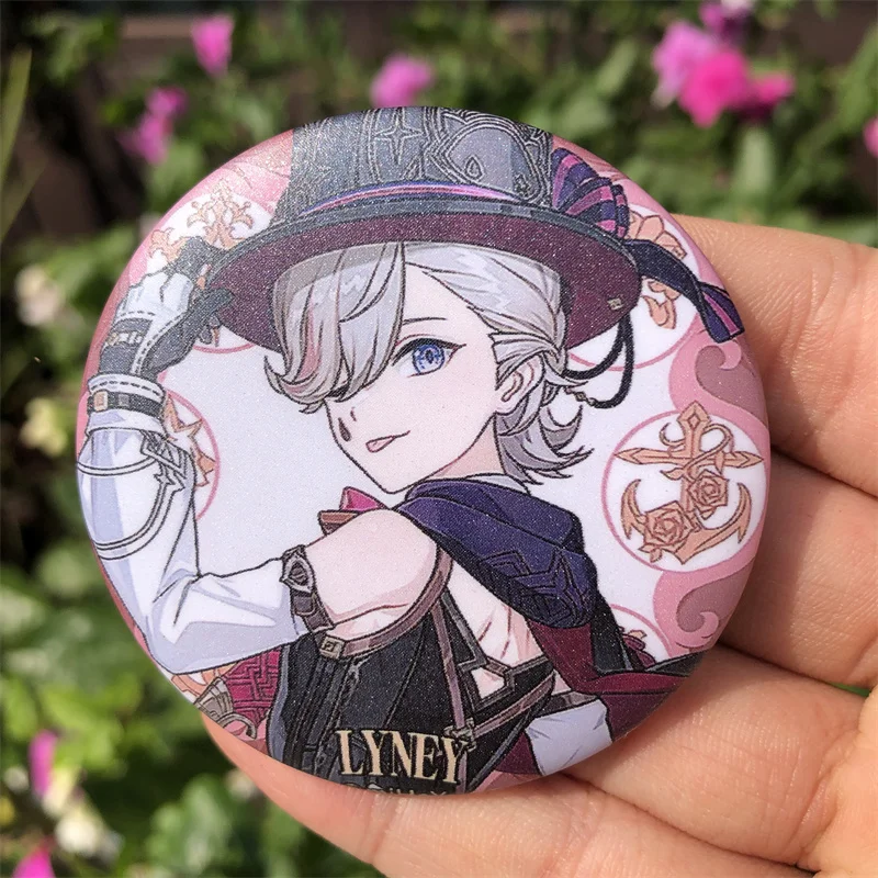 58mm gioco Impact nicole Lynette freninet Lyney Wriothesley Cosplay Badge Pin SPTE latta spilla accessori Prop