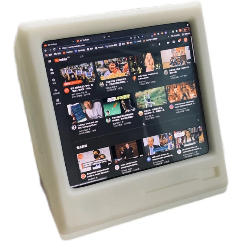 3.8 inch Small TV McIntosh Retro Computer 1200*1080 423PPI Sub Screen External  Monitor Desktop Ornament