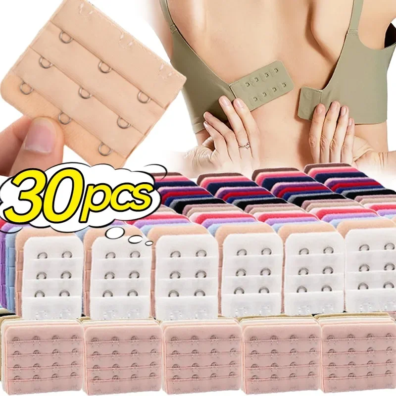 3/30Pcs Bra Extension Straps for Women Adjustable Belt Buckle Nylon Elastic Bra Extension Strap Hook Clip Expander Accessories
