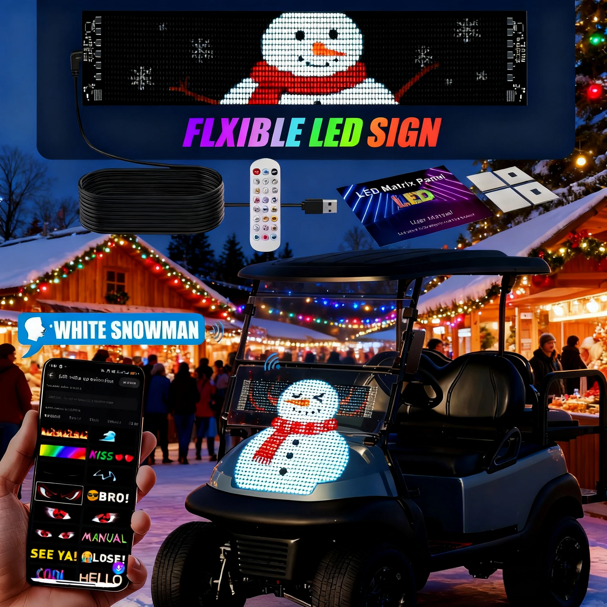 

New AI Voice-Controlled LED Pixel Panel Thin Flexible Advertising Display Smart Bluetooth APP For Party Room Christmas AD Light