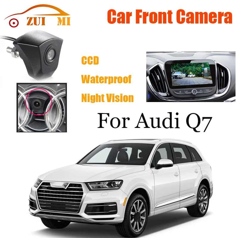 Car Front View Parking CCD Night Vision LOGO Camera Wide Angle 170° Waterproof For Audi Q7 2005~2018