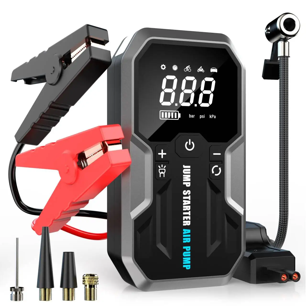 Portable 20000mAh Super Capacitor 12V 2000A Jump Starter Power Bank With Air Pump Compressor Battery Booster For Diverse Vehicle