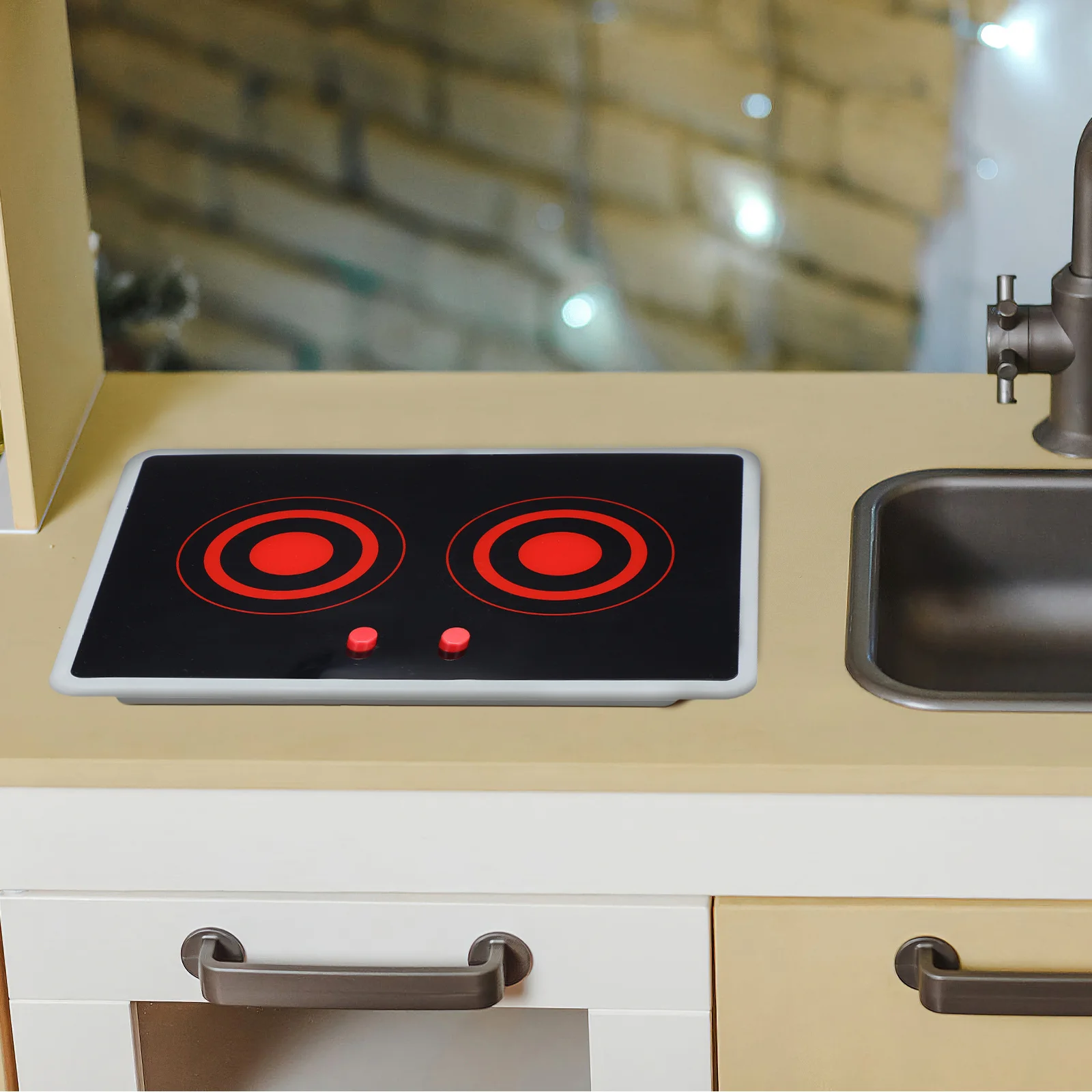 Realistisch inductiekookje voor kinderen met geluid Lichteffecten Fantasiespel Keukenapparatuur Simulatie Kookspel Draagbaar