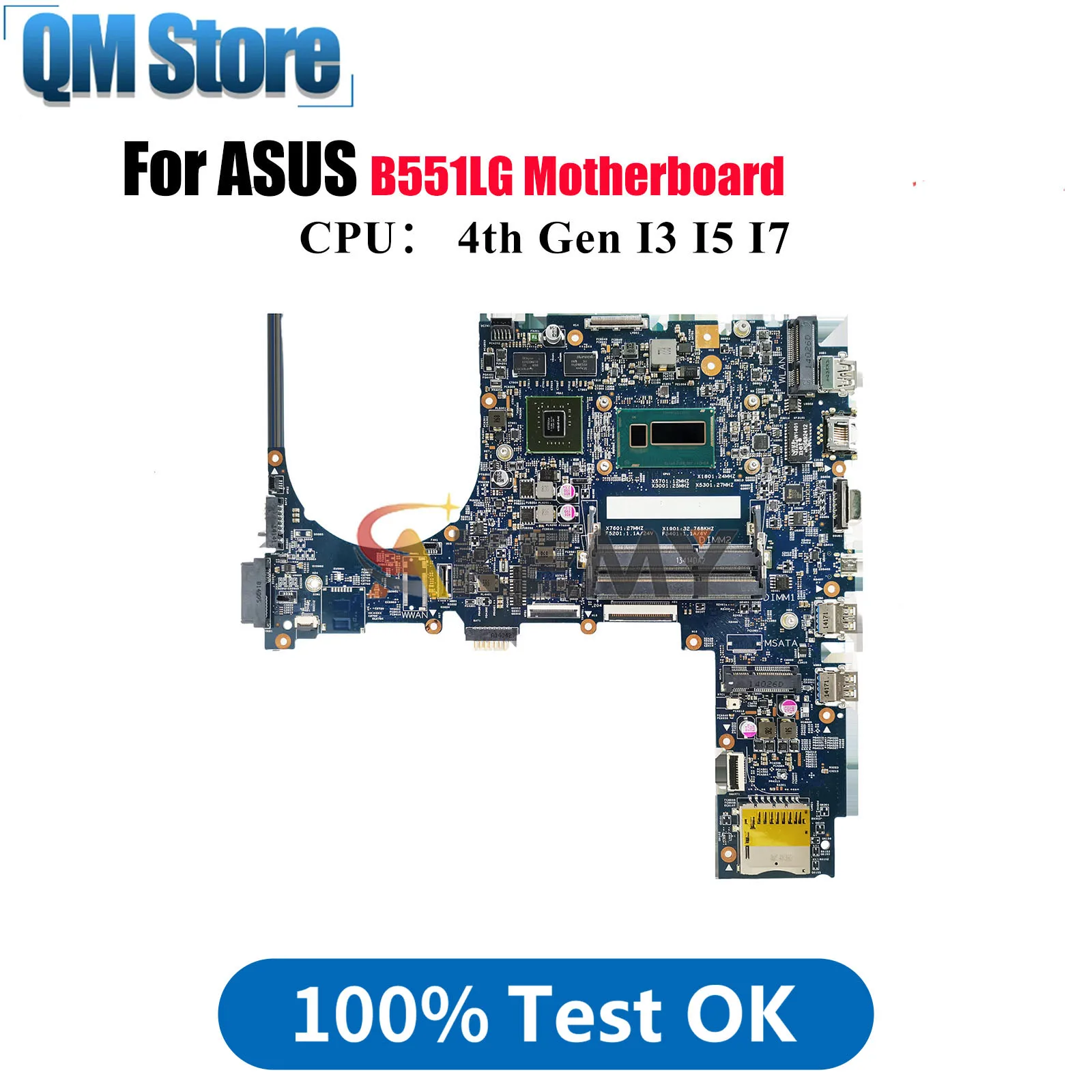 

B551LG Laptop Motherboard For ASUS ExpertBook B551L B551LG Notebook Mainboard With I3 I5 I7 CPU 100% tests OK fast shipping stk