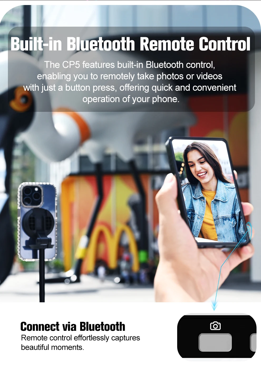 Shimbol CP5 1080p Full HD 5 ''tela sensível ao toque câmera traseira monitor selfie para transmissão ao vivo Vlog para compatível com iPhone Android