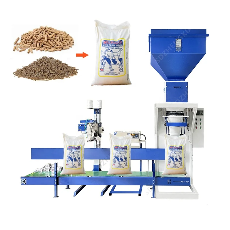 DCS Automatic Soil Bagger Wood Pellet Granule Packaging Bagging Filling And Sewing Machine 50kg