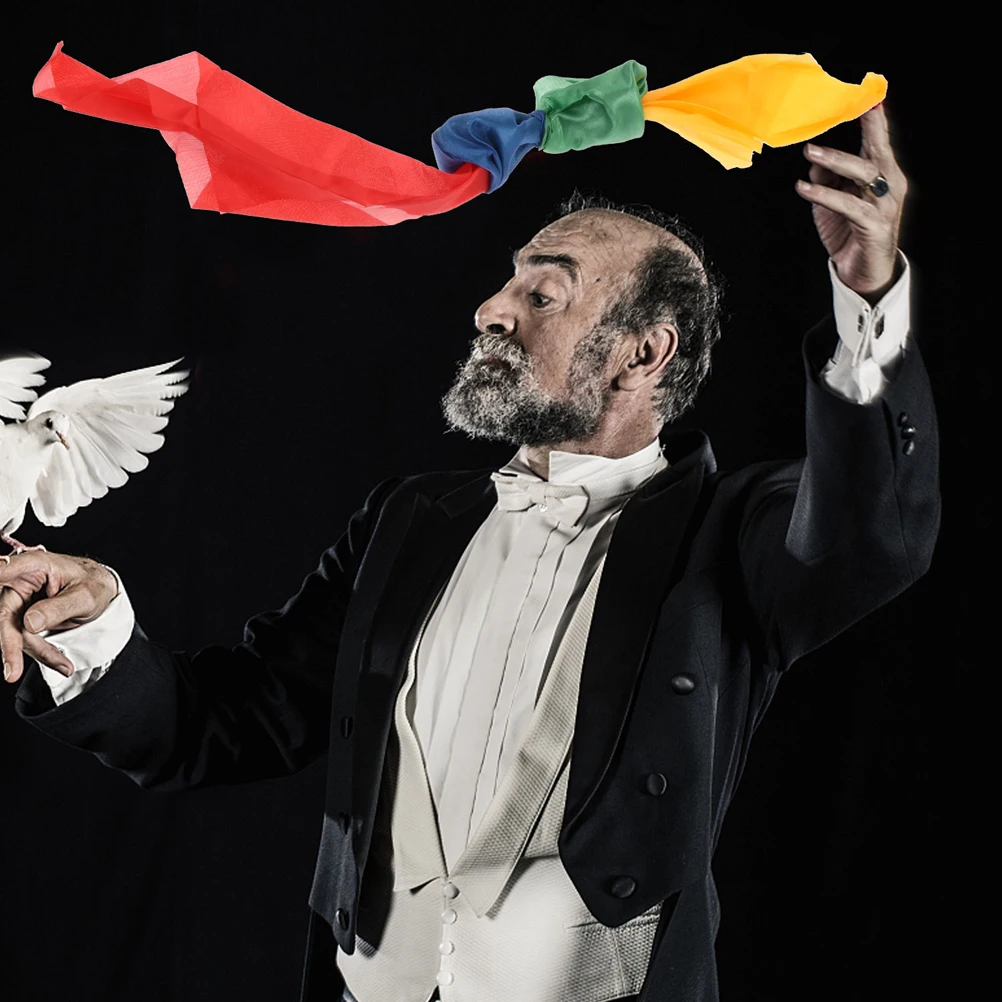 

6 Pcs Magician Scarf Funny Bulk Dance Handkerchief Long Hair Clown Trick Juggling Silk Women's Colorful