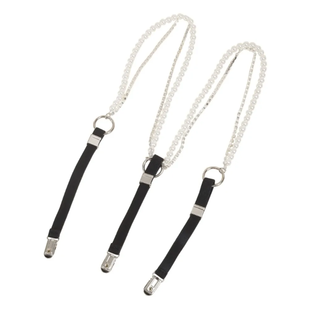 Fashion Elastic Pearl Suspenders Versatile Elegant Adjustable Straps Back Adjustable Suspenders Braces for Women