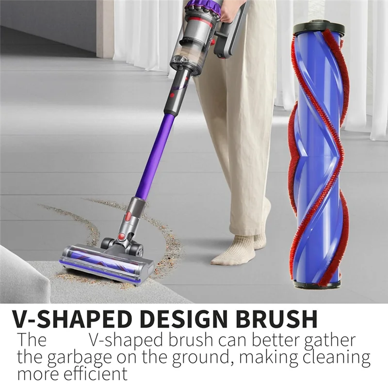 BBNV-Direct Drive Bürstenkopf für Dyson V7 V8 V10 V11 V15 G5 für Hartholzböden-Teppiche-Aufsatz