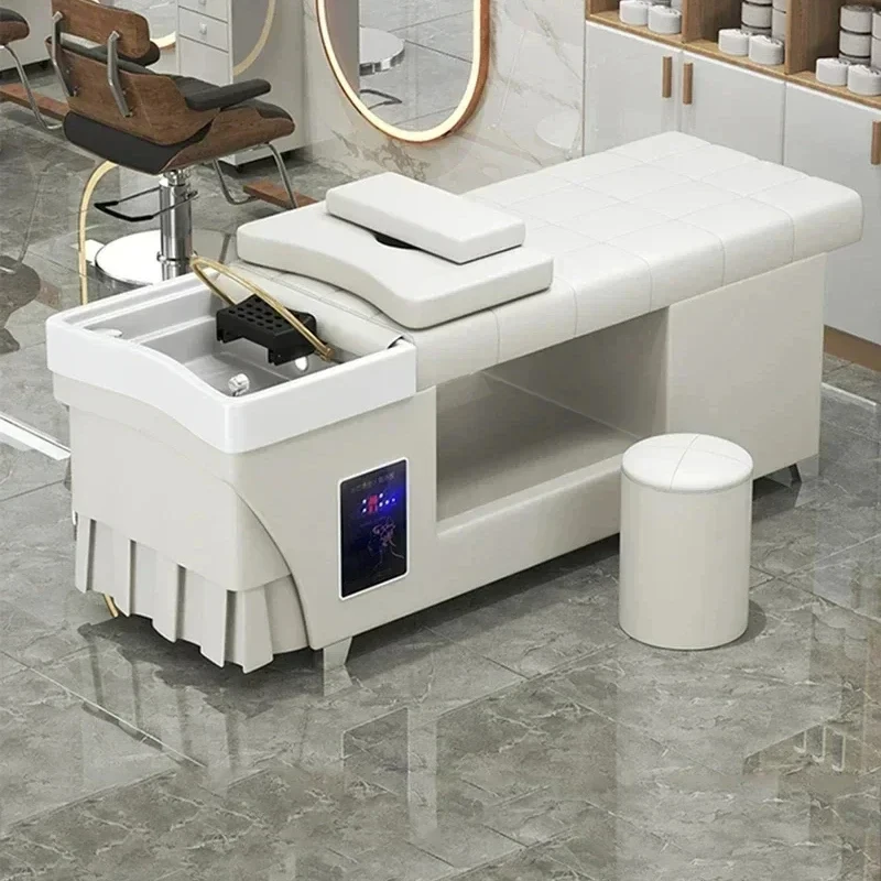 

Shampoo sink salon chair Head Spa Massage Bed Water Shaving Salon Chair Fumigating Head Basin cosmetic Kappers